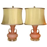 Adorable Pink Italian Glass Lamps