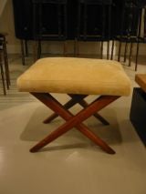 Jean Royere Stool with Pig Skin Upholstery