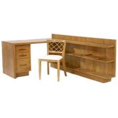 Jean Royère Custom Desk and "Croisillon" Chair