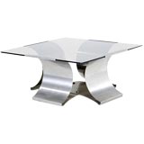 Francois Monnet Stainless Steel Cocktail Table