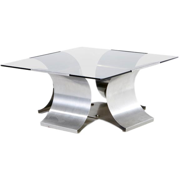 Francois Monnet Stainless Steel Cocktail Table