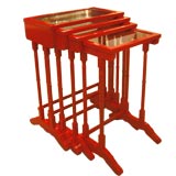 "Jungle Red" Nesting Tables