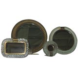 Collection of Italian Glass Rope Framed Mirrors-Bronze Mounts