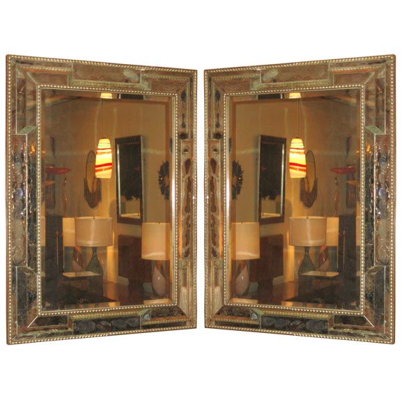 Amazing Silver Leafed Wall Mirror For Sale