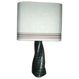 Green Alligator Clad Lamp with Custom Shade