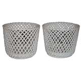 Italian Ceramic Latticework Cachepots