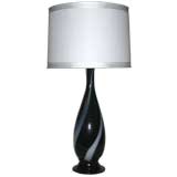Swirled Black and White Murano Table Lamp Swirled Black and White Murano Table Lamp