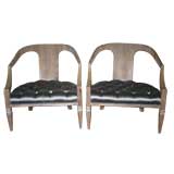 Terribly Chic Tommi Parzinger Open Back Lounge Chairs