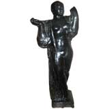 Stylish Charles Malfray Bronze Sculpture of a Draped Woman