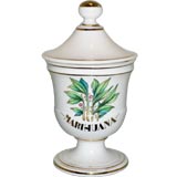 Antique 19th Century "Marihuana" Apothecary Jar by Sevres