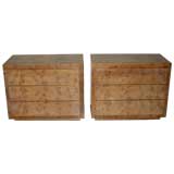 Used Pair of Matching Burled Chests by Samuel Marx