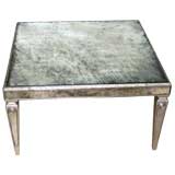 Maison Jansen Silver Leafed Antique Mirrored Cocktail Table