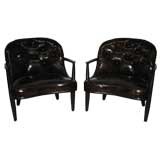 A Handsome Pair of Edward Wormley for Dunbar "Janus" Chairs