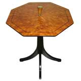 Octagonal Burl Top Cigarette Table