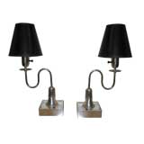 Retro Tommi Parzinger Silver Plated Boudoir Lamps