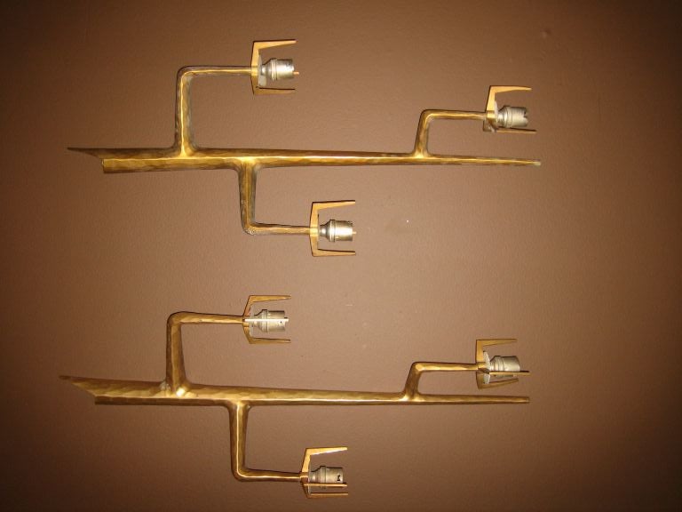 Felix Agostini Gilded Bronze Sconces