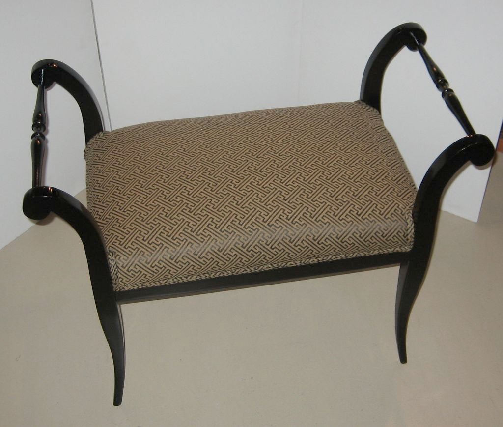 Wonderful Black Lacquer "Flared" Bench