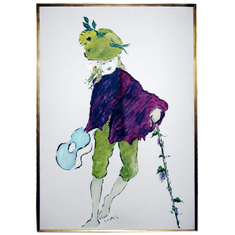 Spectacular Marcel Verte's "Bon Vivant" Painting For Sale