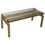 Marc Du Plantier Gilded Iron Table with Saint Gobain Glass Top