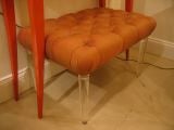 40's Lucite Leg Biscuit Tufted Stool