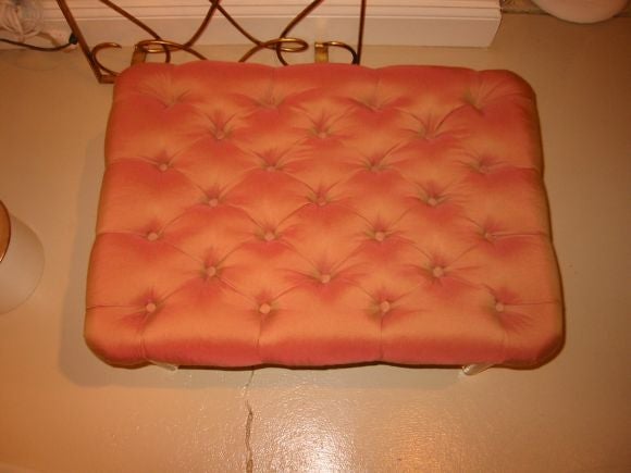 40's Lucite Leg Biscuit Tufted Stool