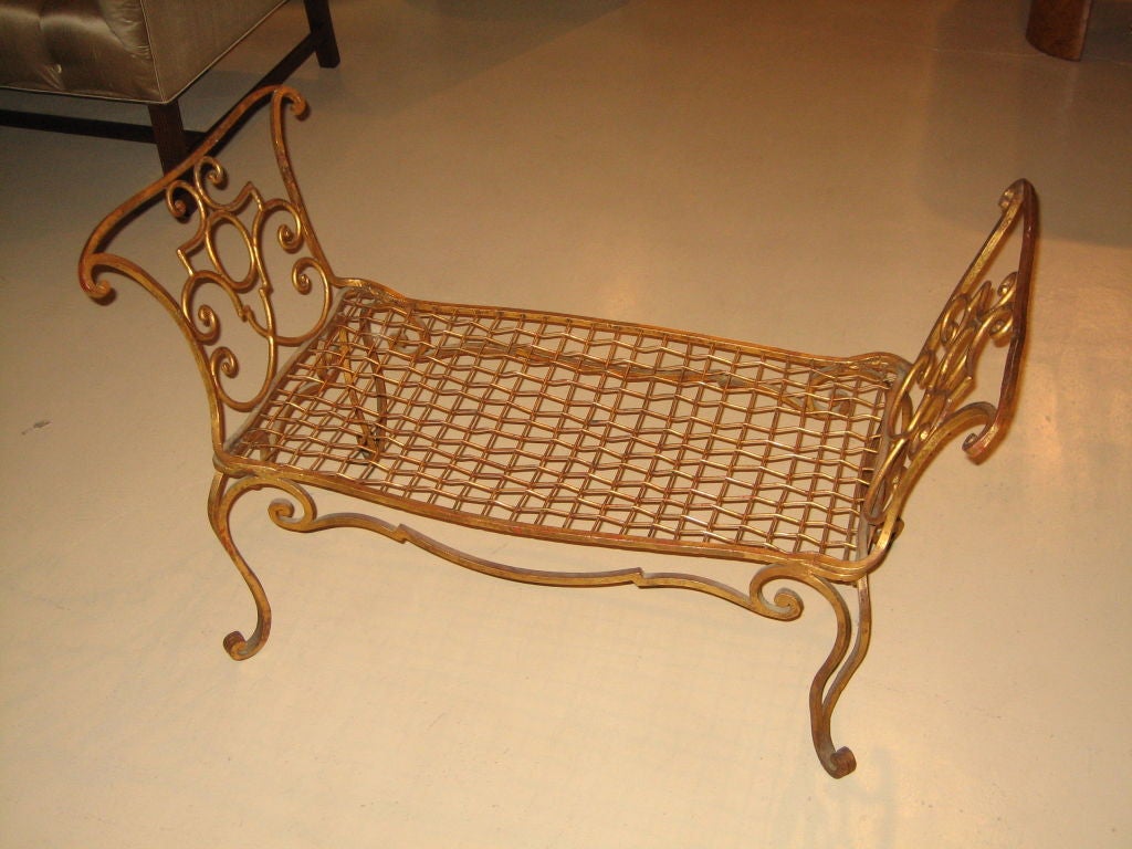Jean Charles Moreaux Style Gilded Bench