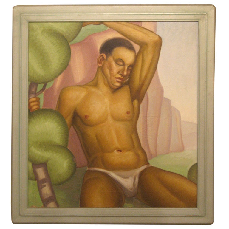 WPA Painting of a Nubian Male For Sale