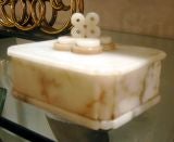 Italian Art Deco Alabaster Cigarette Box
