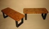 Pair of Burl Wood Benches/Tables