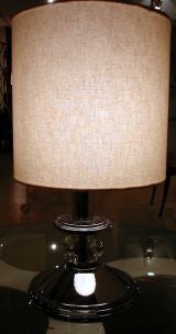 Pair of Chrome and Glass Ball Table Lamps