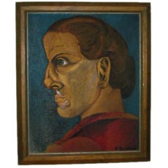 WPA Painting of a Woman by Bay Area Artist Phyliss Zeidler