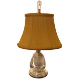 Orrefors Glass Table Lamp with Silver Plated Mounts