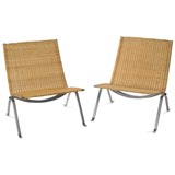 PK-22 Lounge Chairs by Poul Kjaerholm (pair)