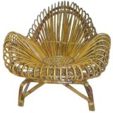 Italian 60s Cane Armchair attributed to Franco Albini