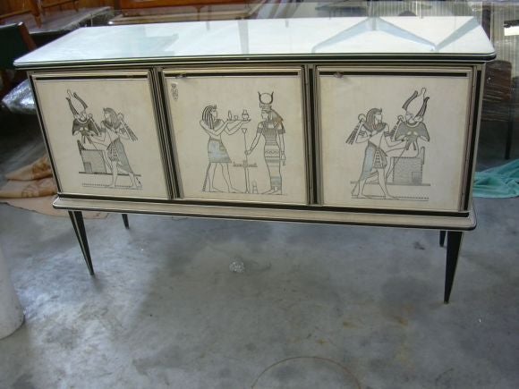 Italian 50s Egyptian Motif Buffet --inspired by Fornasetti