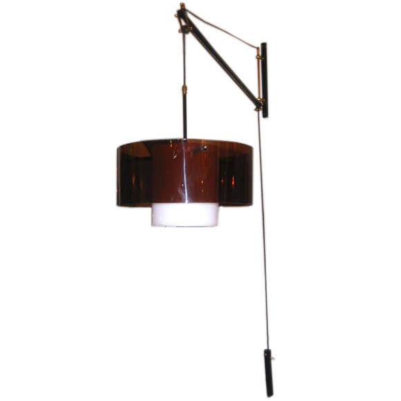 Italian 50s Stilnovo Plexi Swing Arm Wall Light