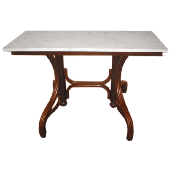 Pair of French 20s Thonet Console w/ Marble Tops