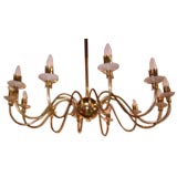 Italian 50s Brass 12 Arm Chandelier