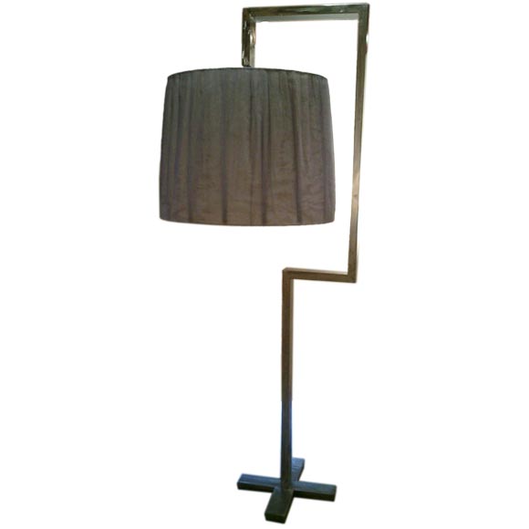 Custom Steel Floor Lamp w/ Silk Shade