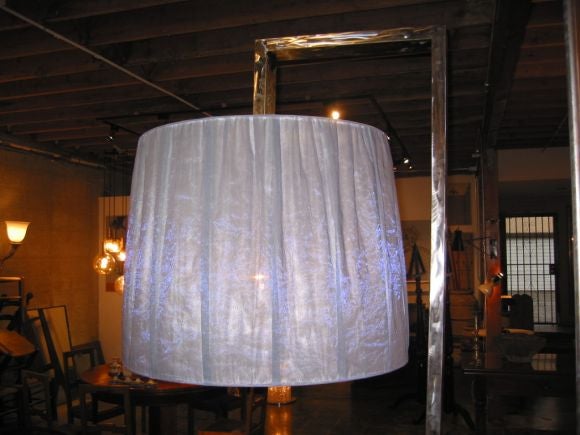 Custom Steel Floor Lamp w/ Silk Shade 4