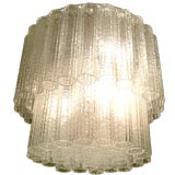 Murano 60s Carved Glass Chandelier