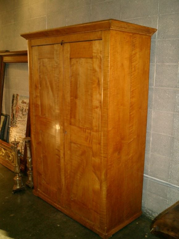 Northern Italian 19th c.  Tiger Maple Armoire