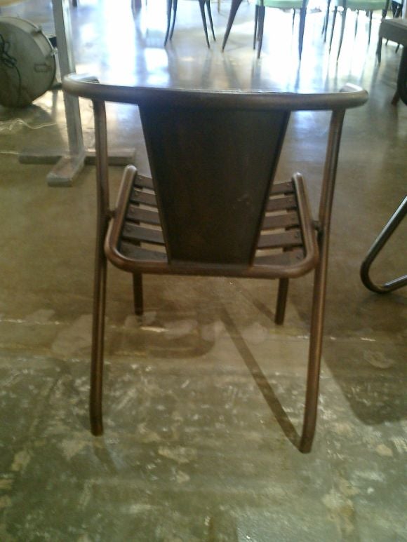 French 30s Industrial Iron Table w/ Pair of Armchairs 3