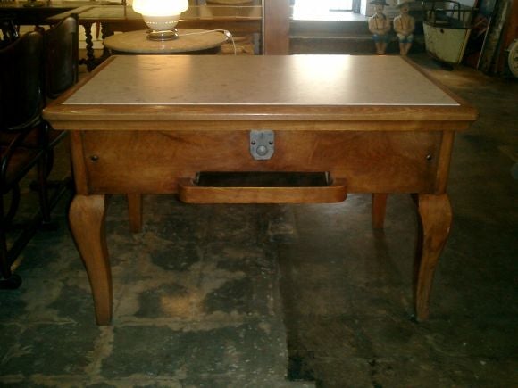Italian 30s Converted Marble Top Game Table