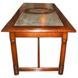 Italian 50s  Inlaid Zinc Oak Table