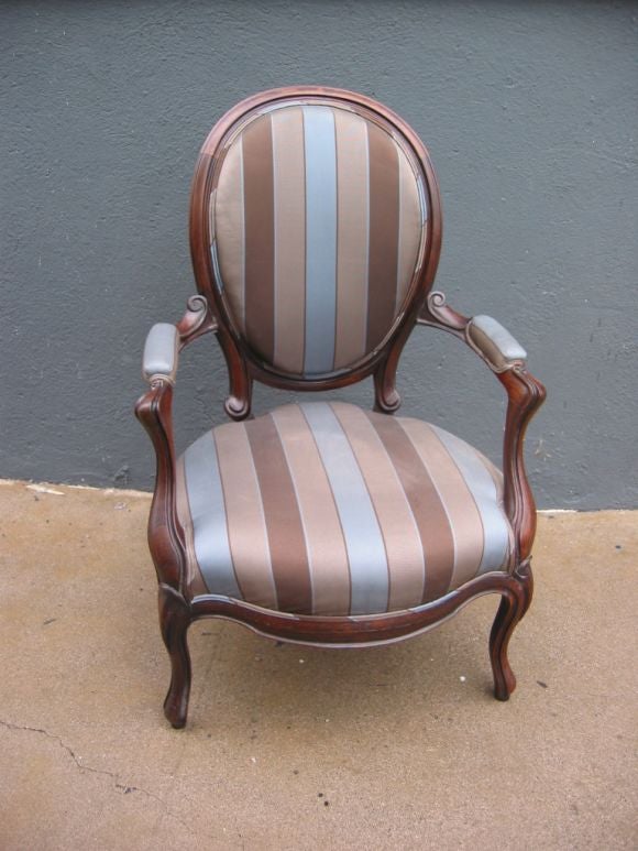 Pair of Italian Walnut 19th C. Armchairs