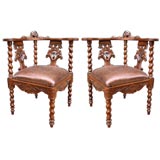 Pair of Italian 19th c. Carved Chairs