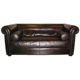 Italian 70s Leather  Sofa