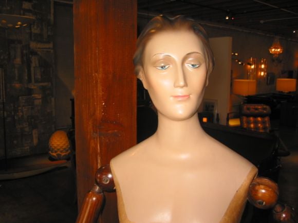 Mid-20th Century Italian Wood Store Mannequin