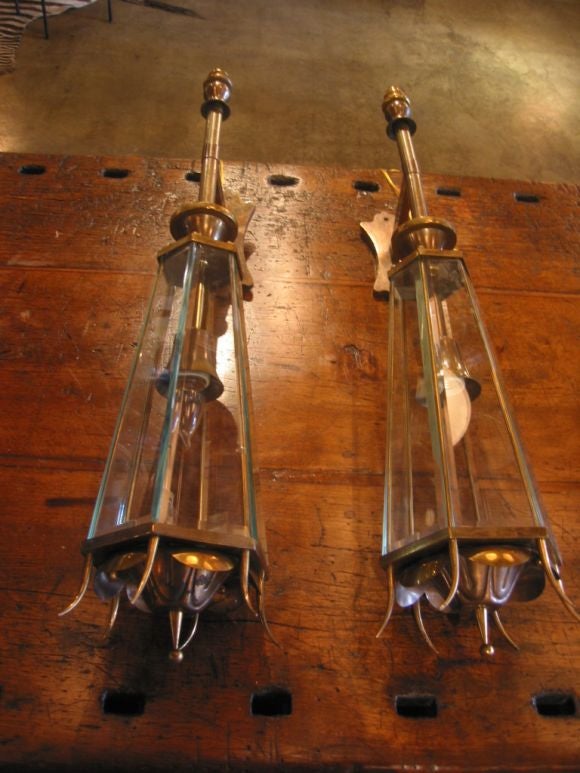 Italian 50s Lantern like Sconces at 1stdibs